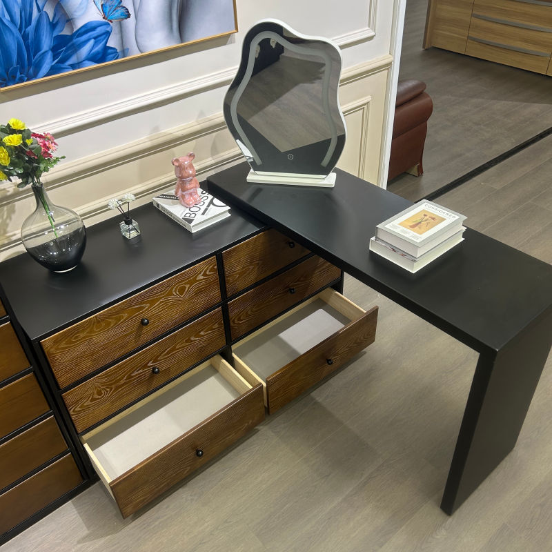High Quality Modern European Drawers Storage Bedroom Furniture Nordic Vanity Makeup Dressing Table With Mirror and Stool
