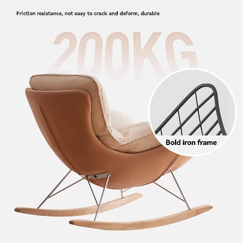 XTSFY-01 Single Recliner Sofa Rocking Chair Modern PU Leather Villa Gym Apartment Hotel Living Room Furniture Extendable Full