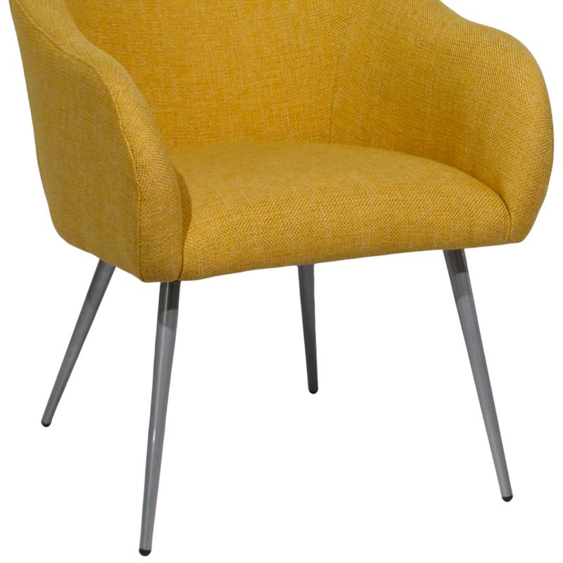 Yellow Armchair Leisure Sofa Chair with Metal Foot Modern Design Accent Armchair