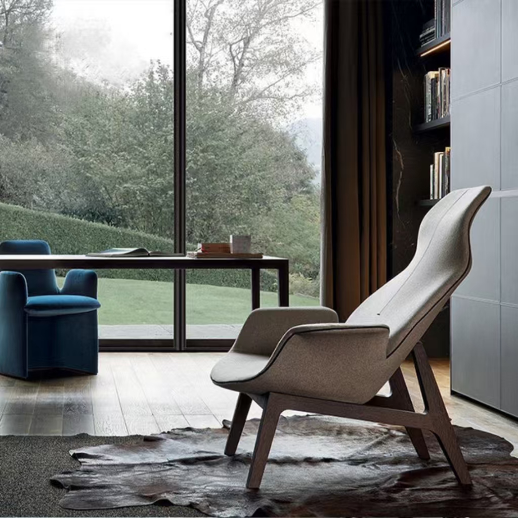 Elegant Modern Fabric High Back Recliner Chair Comfort Super Lazy Leisure Furniture for Home Living Room