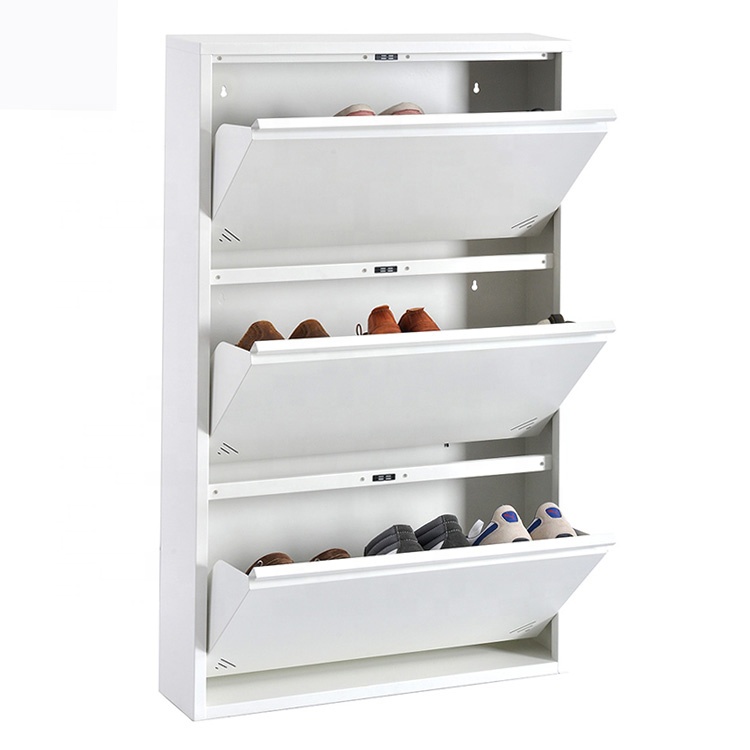 Design Simple Shoe Rack Ultra-thin Steel Flip Bucket Shoe Cabinet Cabinet Set Hanging Wall Suspended Small Family Porch Ark