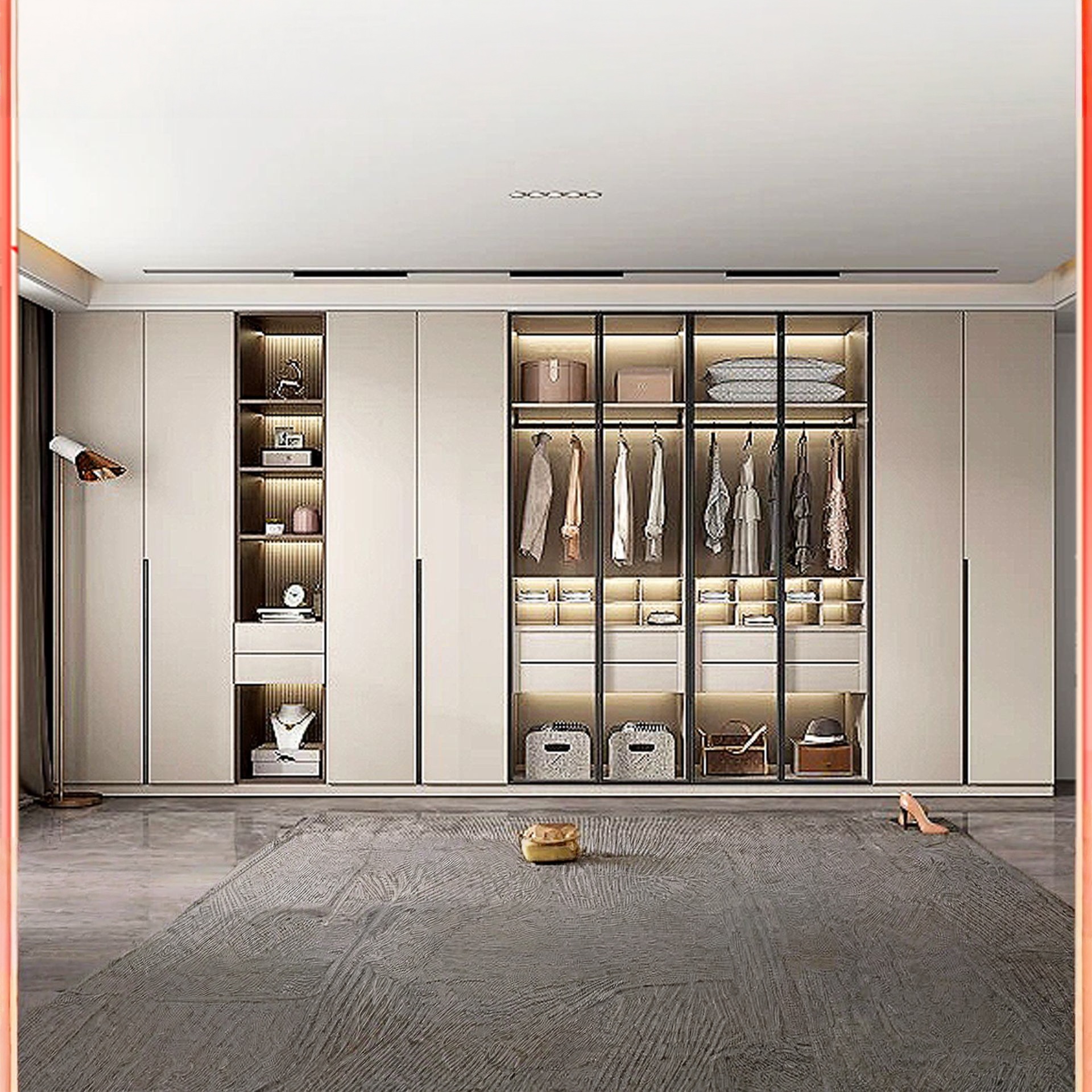 High End Clothing Cabinet Wardrobe Wardrobe System Furniture Design Customized Luxury Bedroom Large Wooden Wardrobe