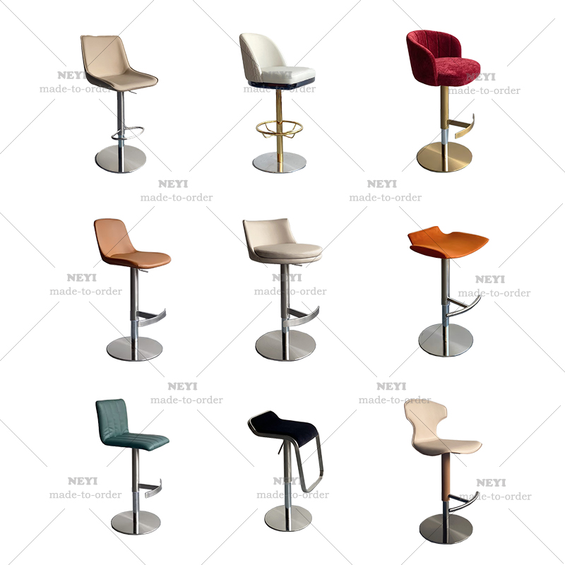 Modern Luxury Honeycomb Bar Stool High Chair Kitchen Island Counter Gold Metal Frame Leather Bar Chair Furniture