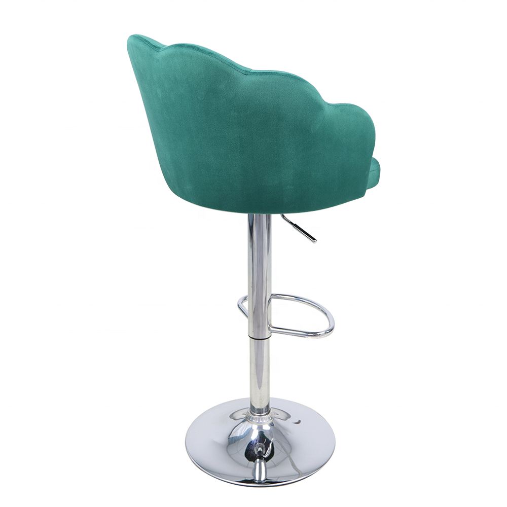 Factory Outlets Nordic Bar Stools Revolving Chair Counter Velvet Bar Stools With Flower Shape Back