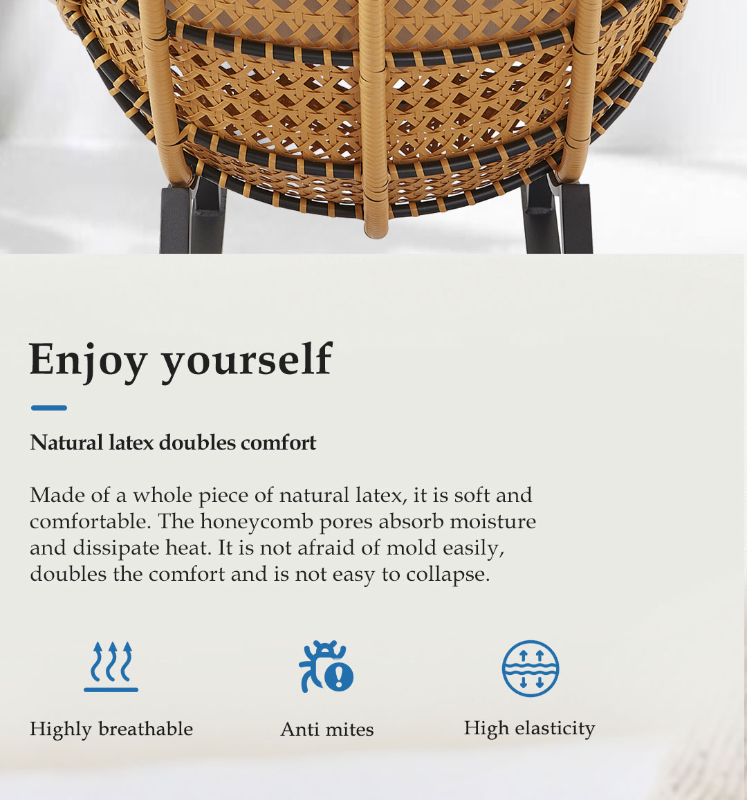 Outdoor Garden Rattan Rocking Chair Detail 7