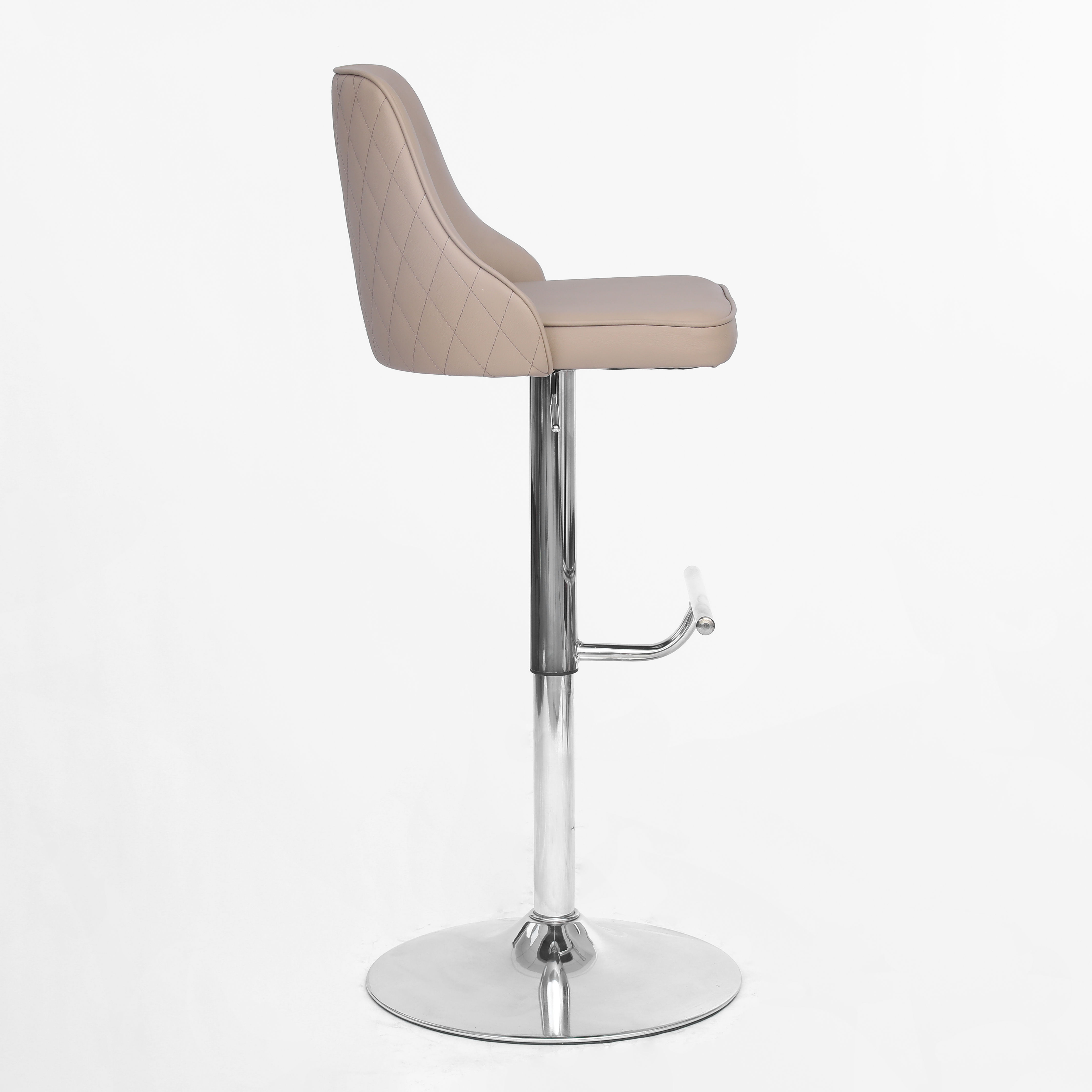 ZY-8135 Modern Swivel Leather Bar Stools Home Hotel Dining Use Solid High Metal Base Height Adjustable Counter Height