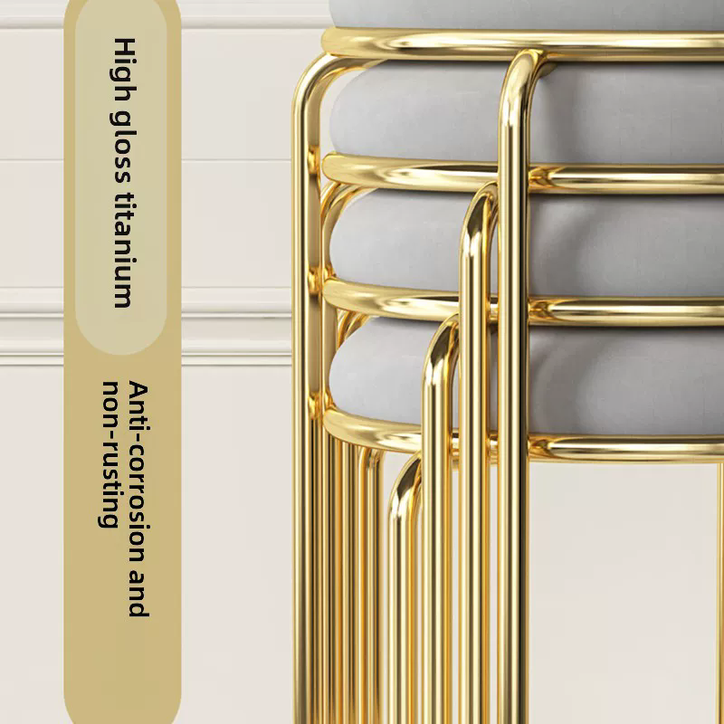 Fashionable Stackable Golden Metal Living Room bar Stool, Comfortable to Sit On, with the Lowest Price