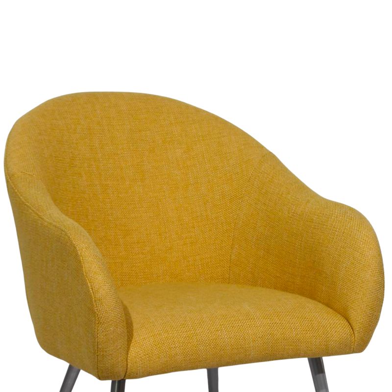 Yellow Armchair Leisure Sofa Chair with Metal Foot Modern Design Accent Armchair