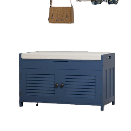 Lift Top Shoe Bench with 2 Adjustable Doors and Cushion Entryway Shoe Storage Rack for Mudroom and Hallway