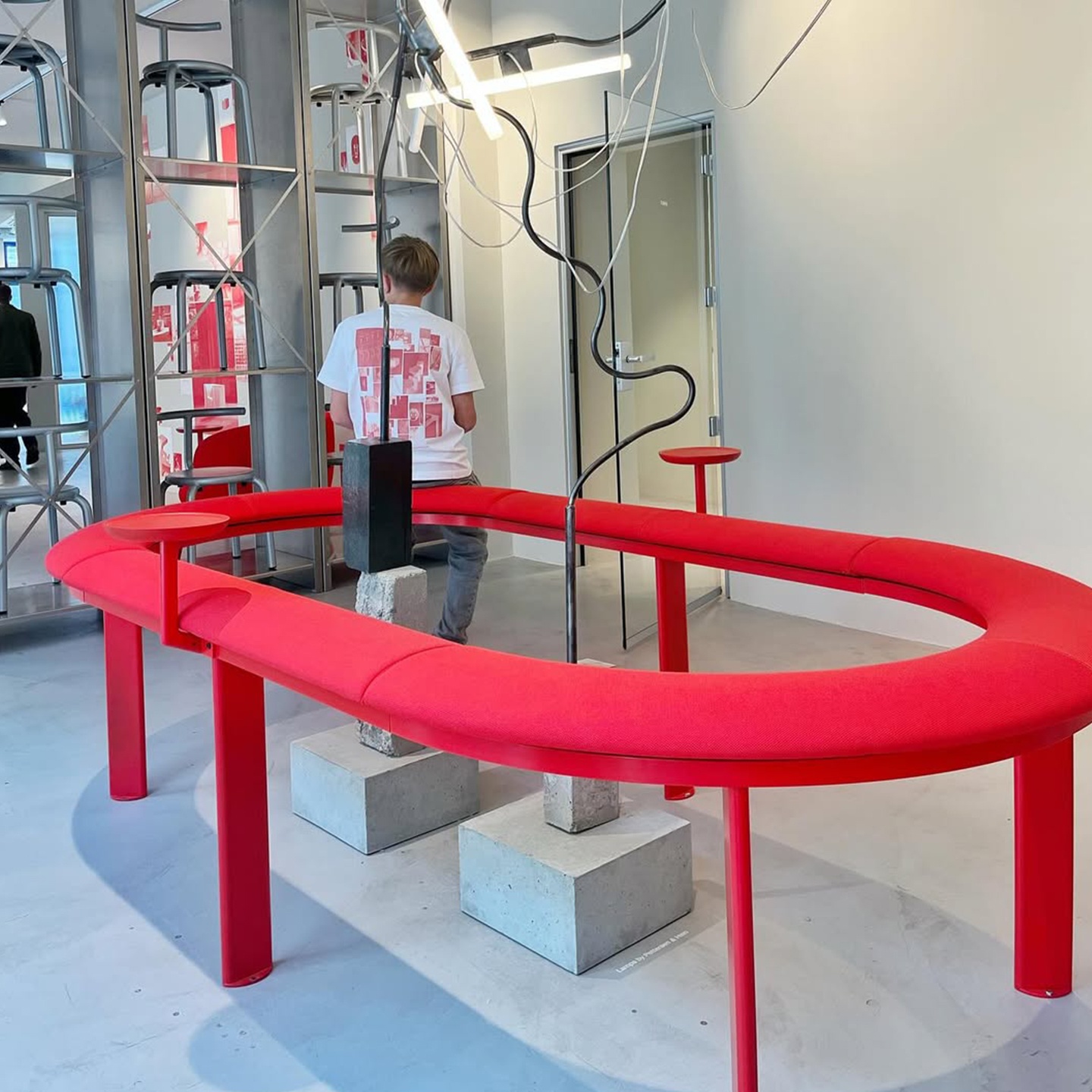 Modular Splicing Iron Bar Stool Structure