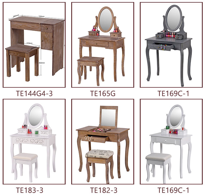 Wooden Makeup Vanity Table Product Display