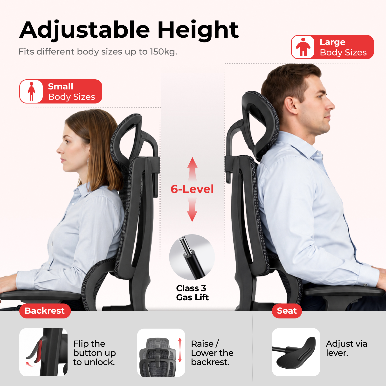 Modern Ergonomic Office Mesh Chair Comfortable Adjustable Swivel Executive Task Chair Seat With Lumbar Headrest Support For Home