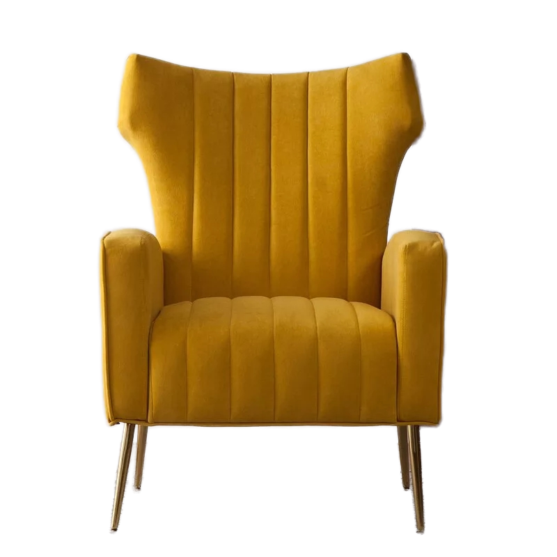 Latest Designs Wing Back Tufted Velvet Wingback Accent Chair for Living Room