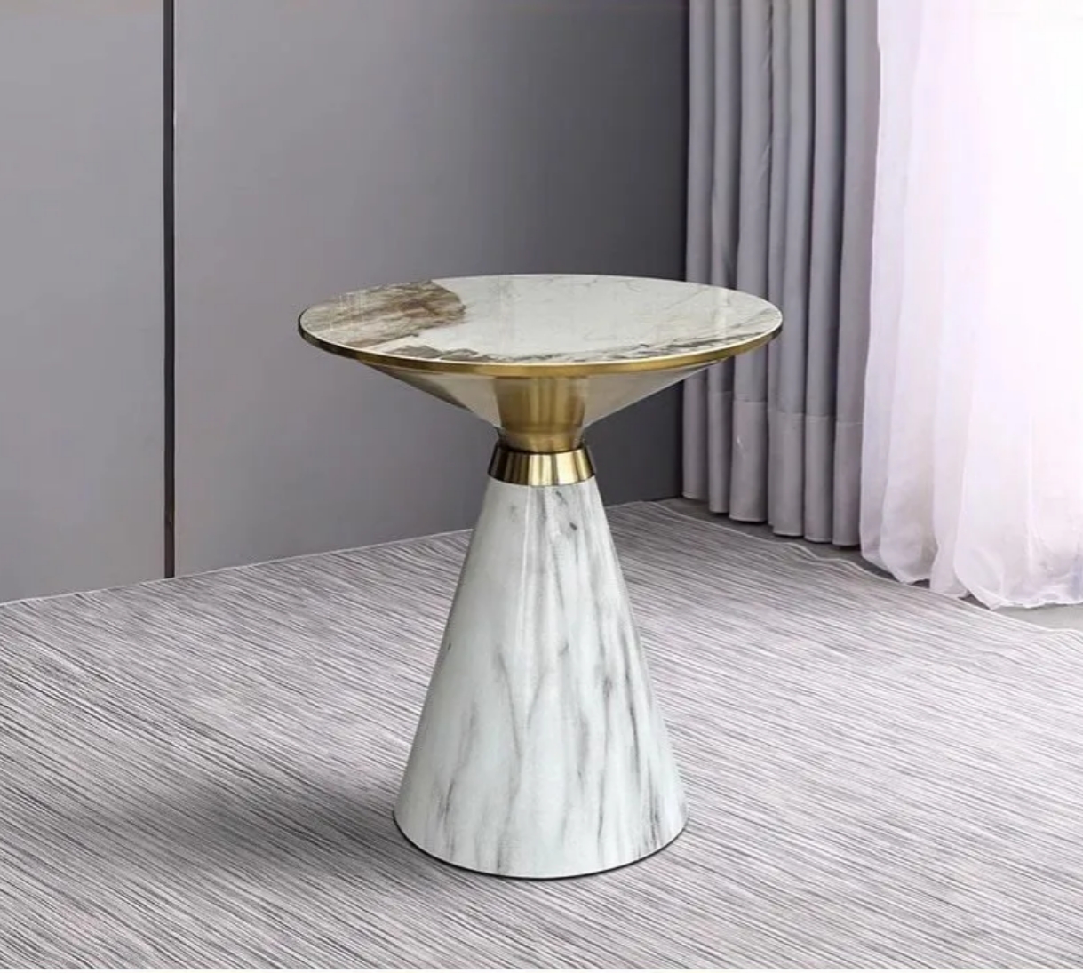 Side Coffee Table Marble Side Table for Living Room Modern Metal Side Table