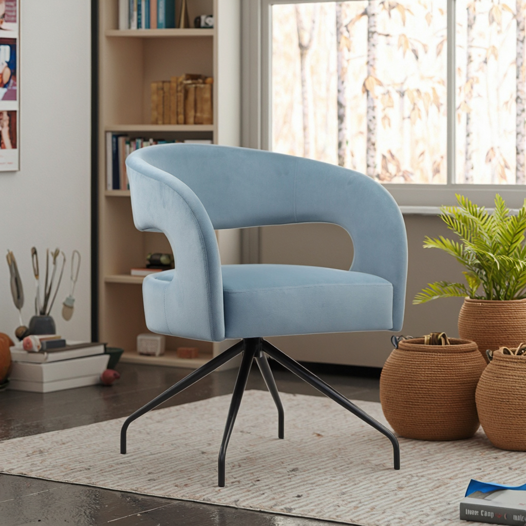 Comfortable Velvet Modern Accent Armchair Swivel