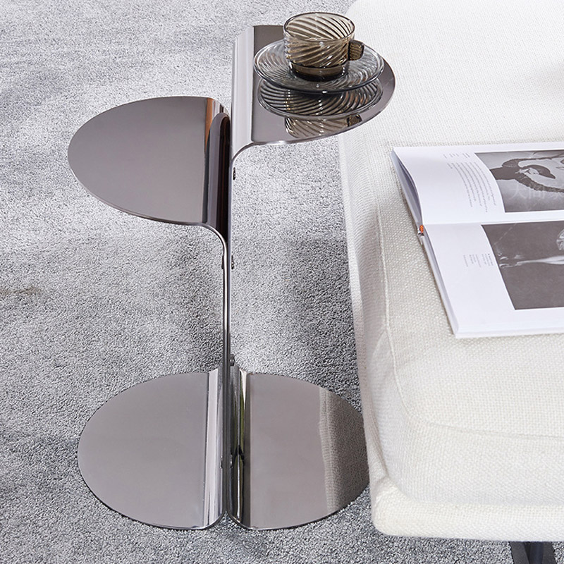 Modern Light Luxury Multi-Tier End Table with Round Tops for Sofa Side Side Table