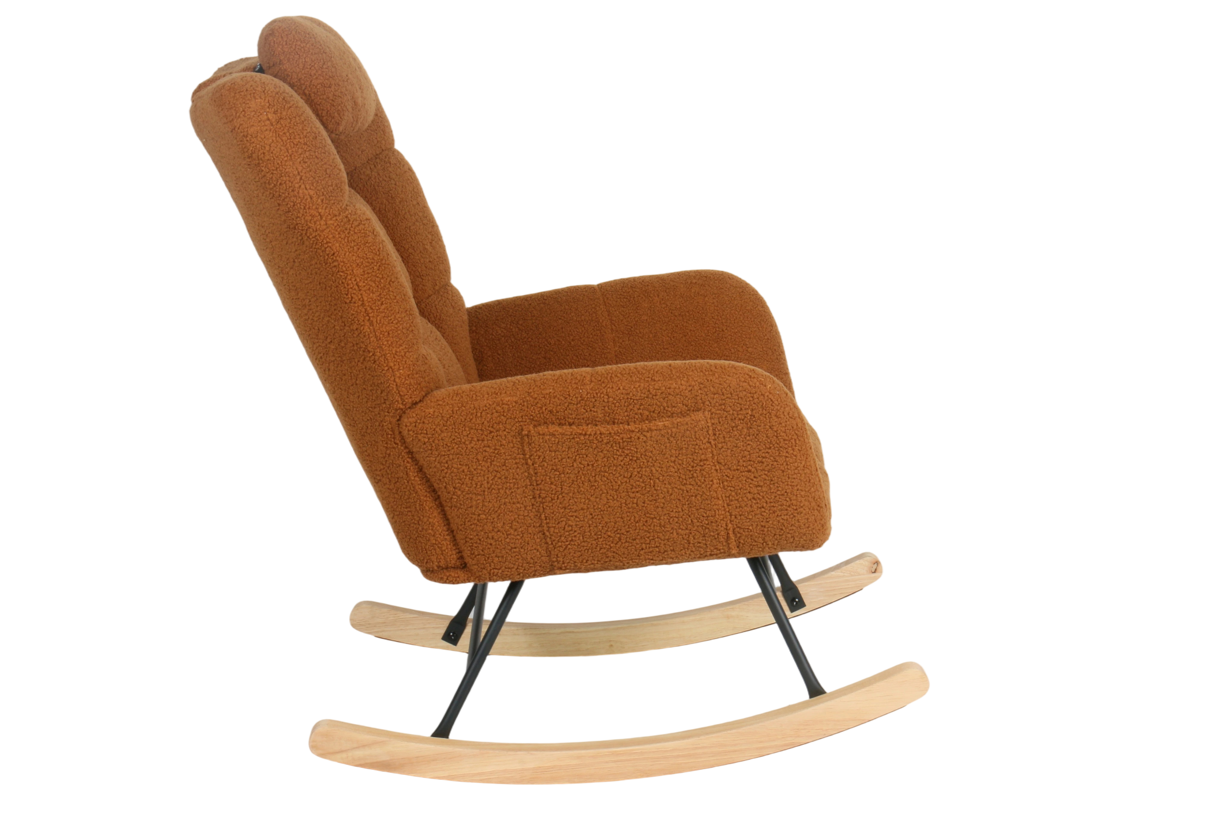 Nordic Modern Lazy Casual Eco-Friendly Durable Sofa Swing Rocking Chair Solid Wood Base for Living Room Bedroom Hotel (3-Year