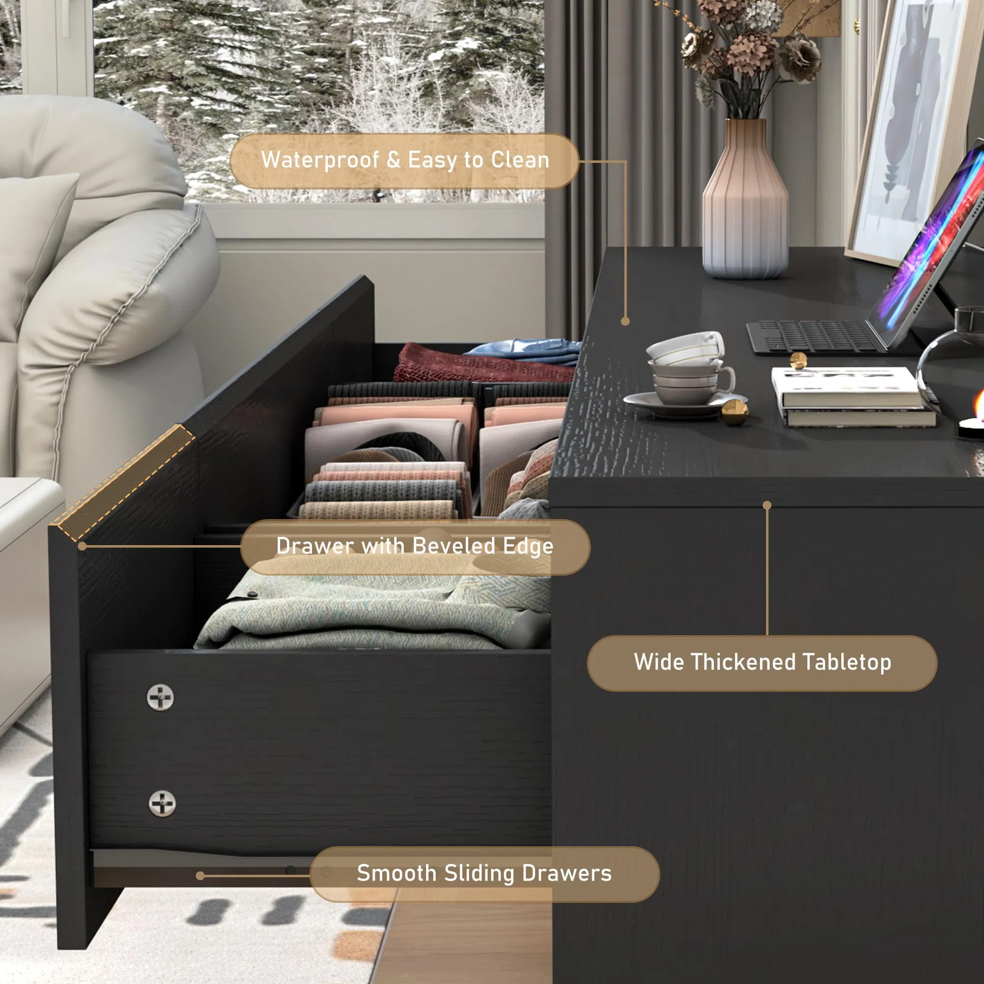 New Fashion Hot Sale Multi-Functional Wooden Bedroom MDF Chest of Drawers for Bedroom with 9 Drawes