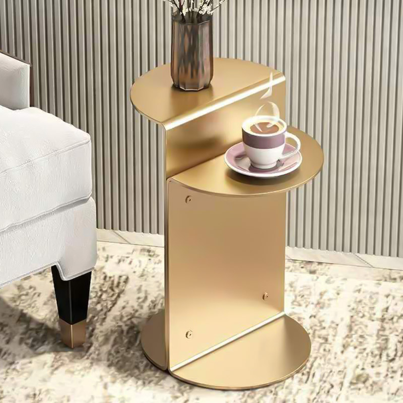 Modern Light Luxury Multi-Tier End Table with Round Tops for Sofa Side Side Table