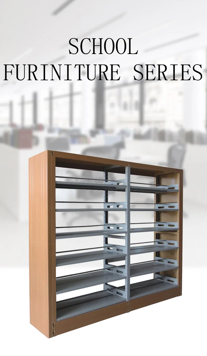 Good Quality School Furniture Metal Double Face Book Shelves Library Metal Bookcase/Bookshelf