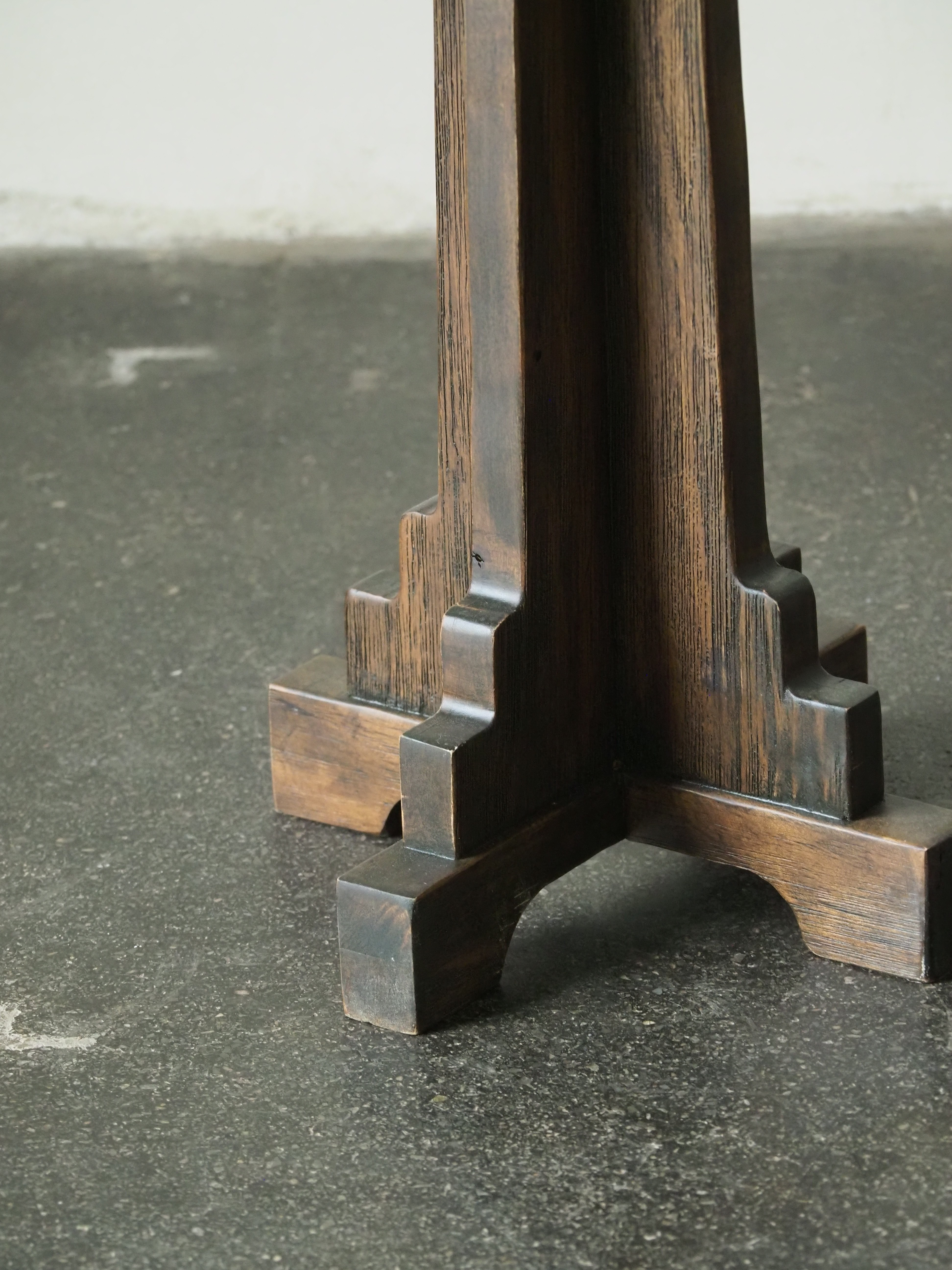 Handcrafted Solid Wood Side Table Accent End Table With Unique Architectural Pedestal Design Wood Living Room Furniture on Sale