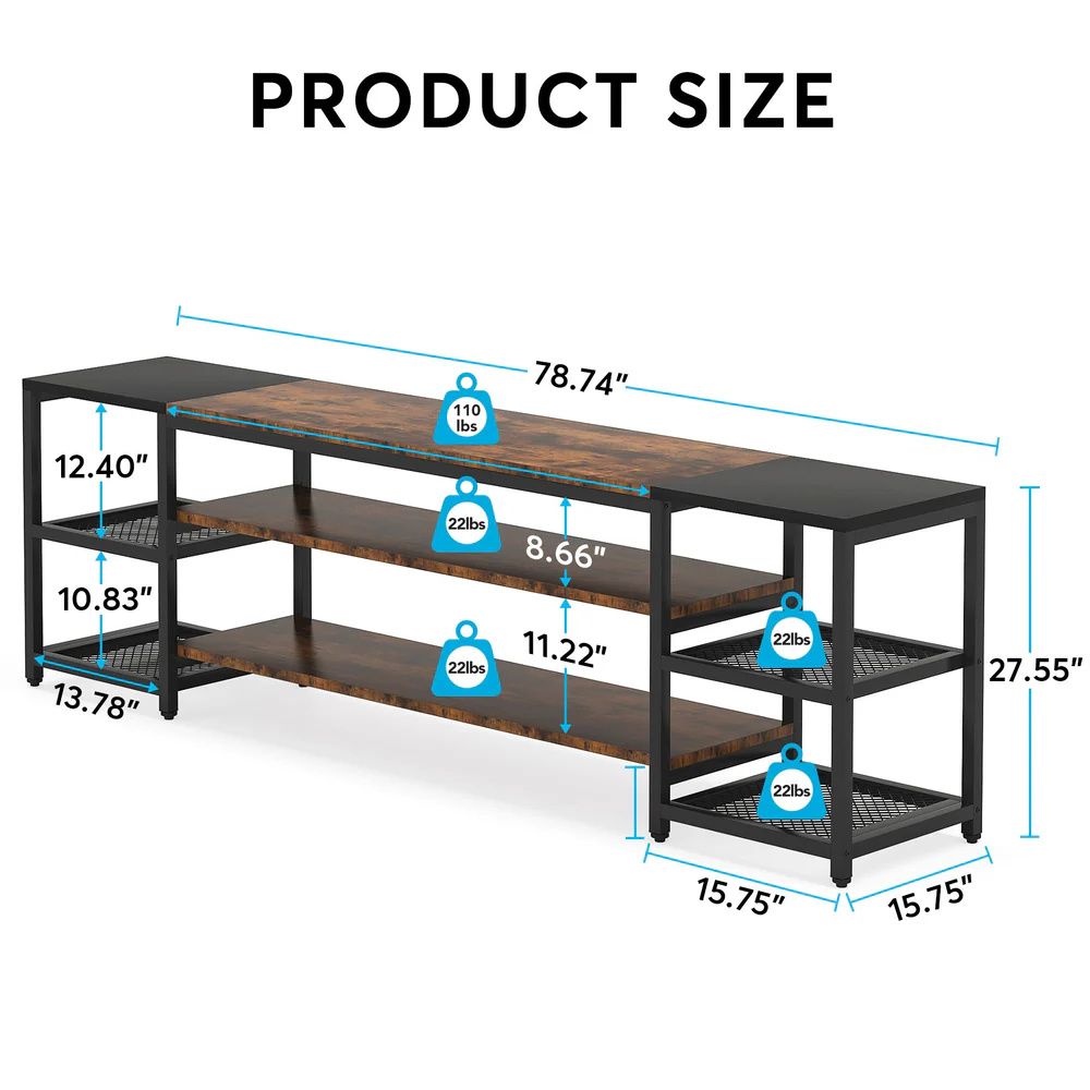 Industrial Design TV Stand with Unique Storage Rack Display Stand