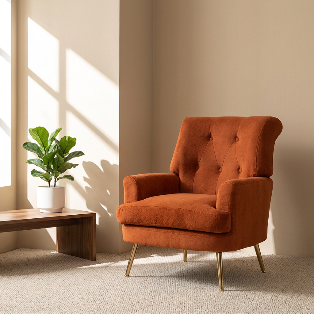 Hot Sale Modern Velvet Fabric Leisure Lounge Chair for Home Office Home Hotel Villa Apartment &amp; Bedroom-Super Comfortable