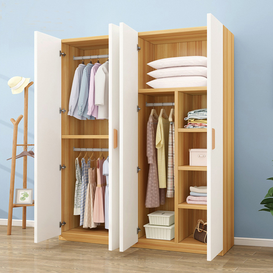 Customizable New Wooden Freestanding Closet Simple Modern Door Children's Large Capacity Clothes