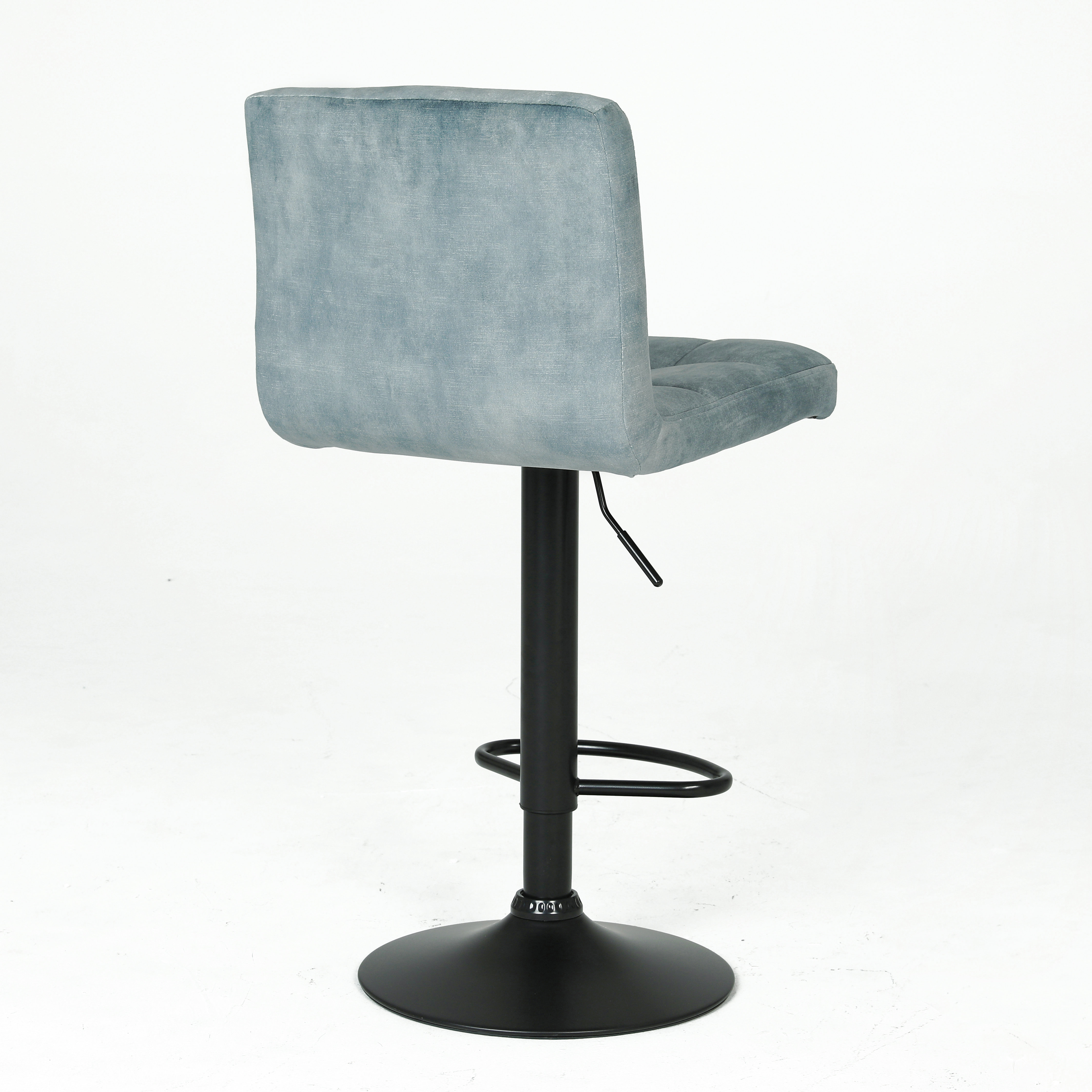 Custom Modern European Nordic Fabric Black Metal Leg Swivel Dining Counter Bar Stool for Home Office &amp; Hotel Use