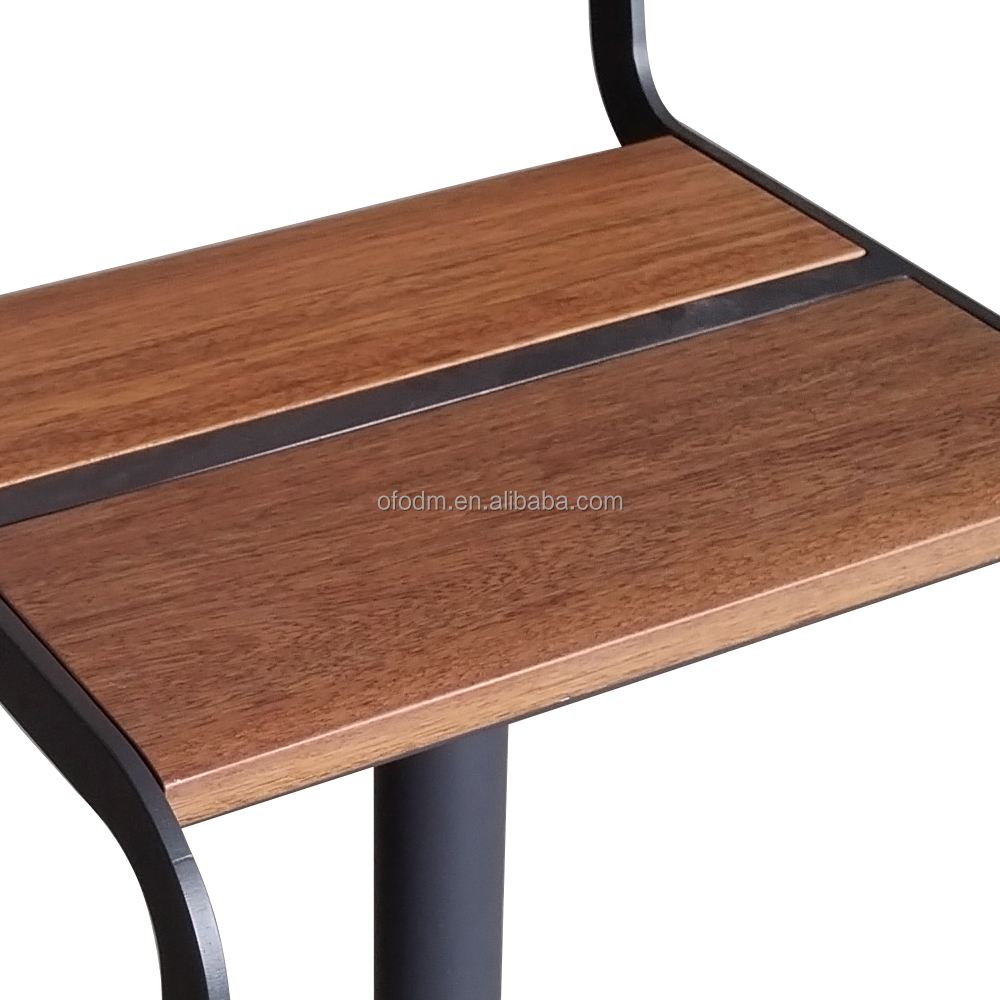 Nordic Style Solid Wood Steel Frame Bar Stool Eco-Friendly Durable for Hotel Dining School Mall Living Room Bedroom Home Bar Use