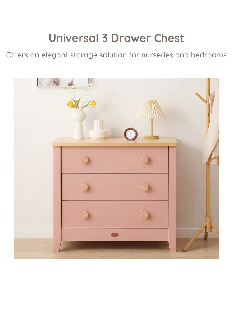 Nordic Modern Kids Wooden Storage 3 Drawer Cabinet Chest of Drawers