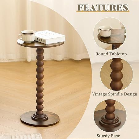 Round Bamboo Side Table Small Coffee End Table with Wood Legs for Bedroom Living Room Sofa Nordic Wholesale OEM