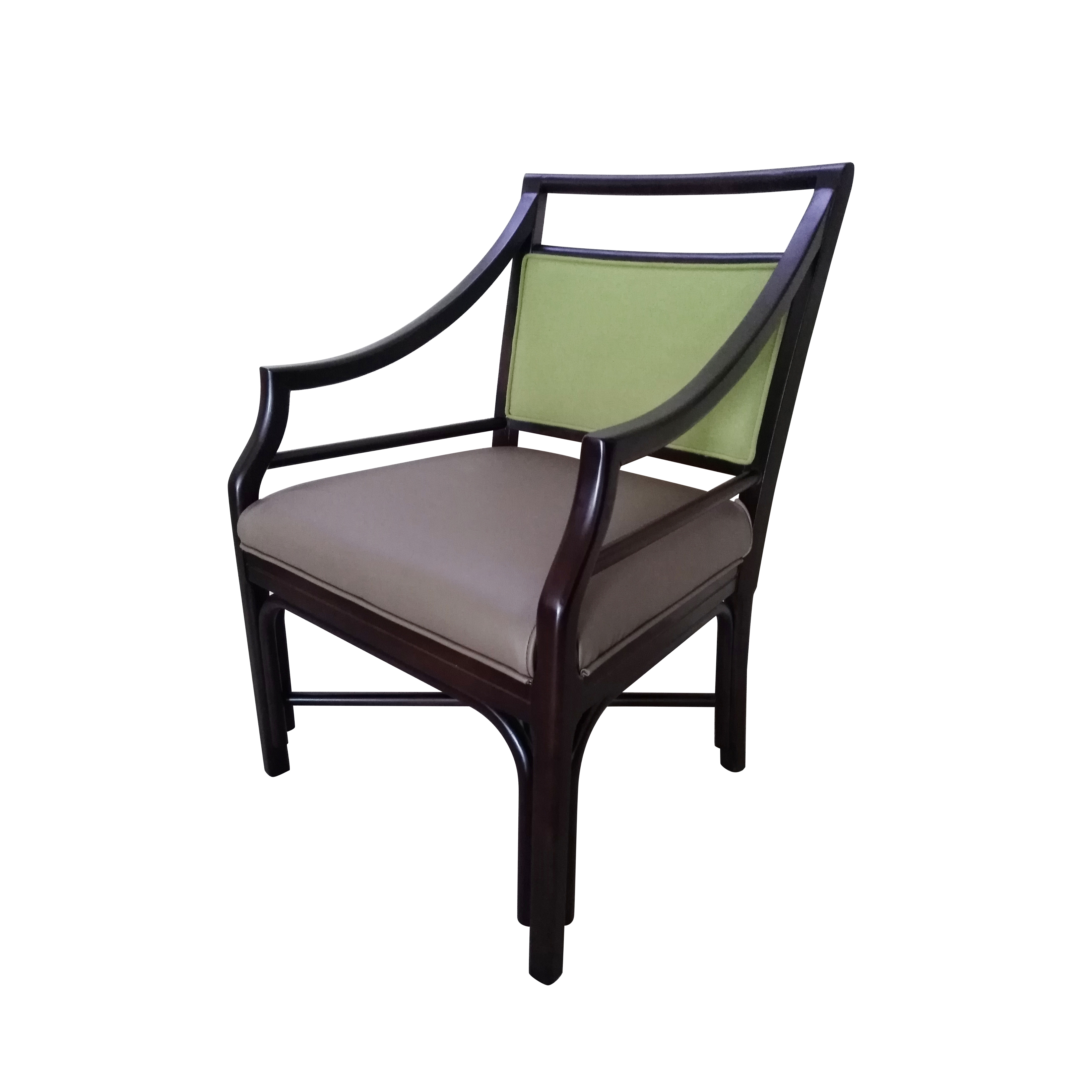 French Style Classic Residential Restaurant Cafe PU Leather Chair Furniture Wood Frame Hotel Lobby Upholstered Dining Armchair