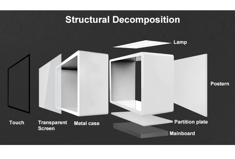 21.5 32 55 86 Inch Indoor 3D Holographic Display Cabinet Interactive Transparent Cabinet LCD Transparent Holobox