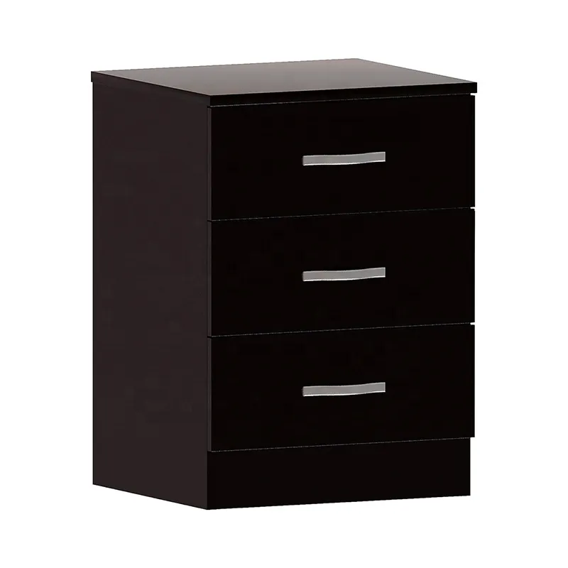 White Living Room End Table Bedroom Dresser Bedside Cabinet Wood Chest of 3 Drawers