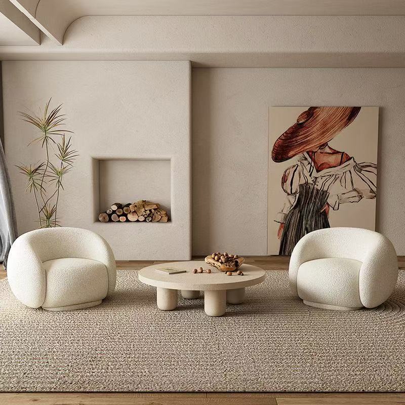 Modern Luxury Frame Velvet Single Sofa Armchair Leisure Style Swivel Lounge Chair for Living Room Furniture