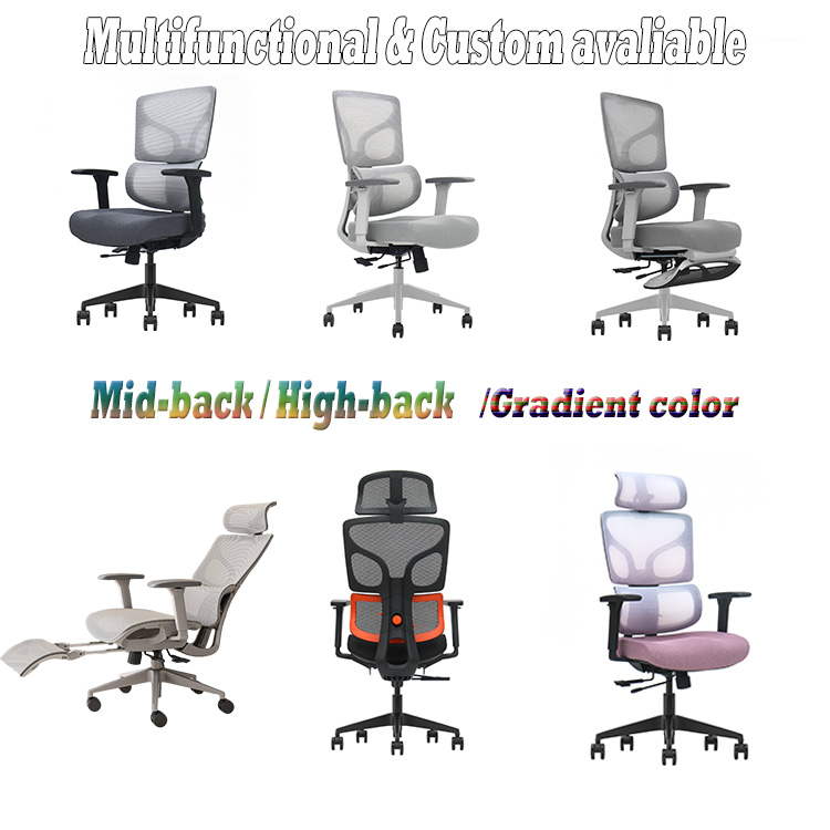 Premium New Design Ergonomic Office Chair Gaming Reclining Custom Computer Mesh Work Task Swivel Revolve Executive Office Chair