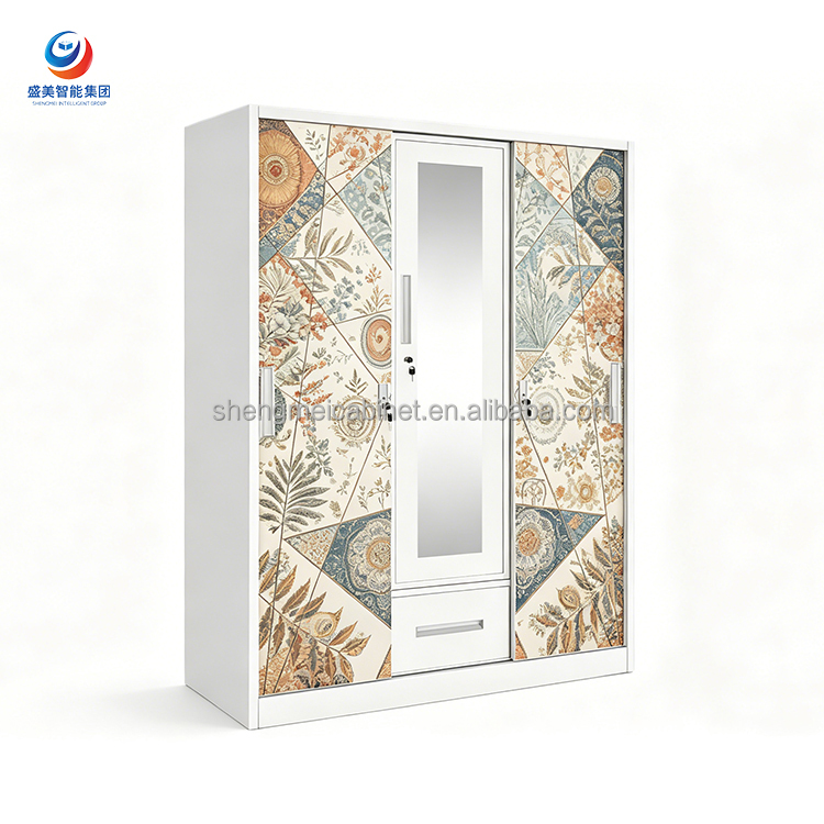 Modern Italian Design Steel Wardrobe with Sliding Doors Anti-Rust Fast Assembly Freestanding Closet Storage for Bedroom
