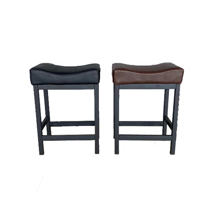 Contemporary Comfortable Faux Leather Metal Bar Stool High Chair-Eco-Friendly Commercial Use for Hotel and Kitchen
