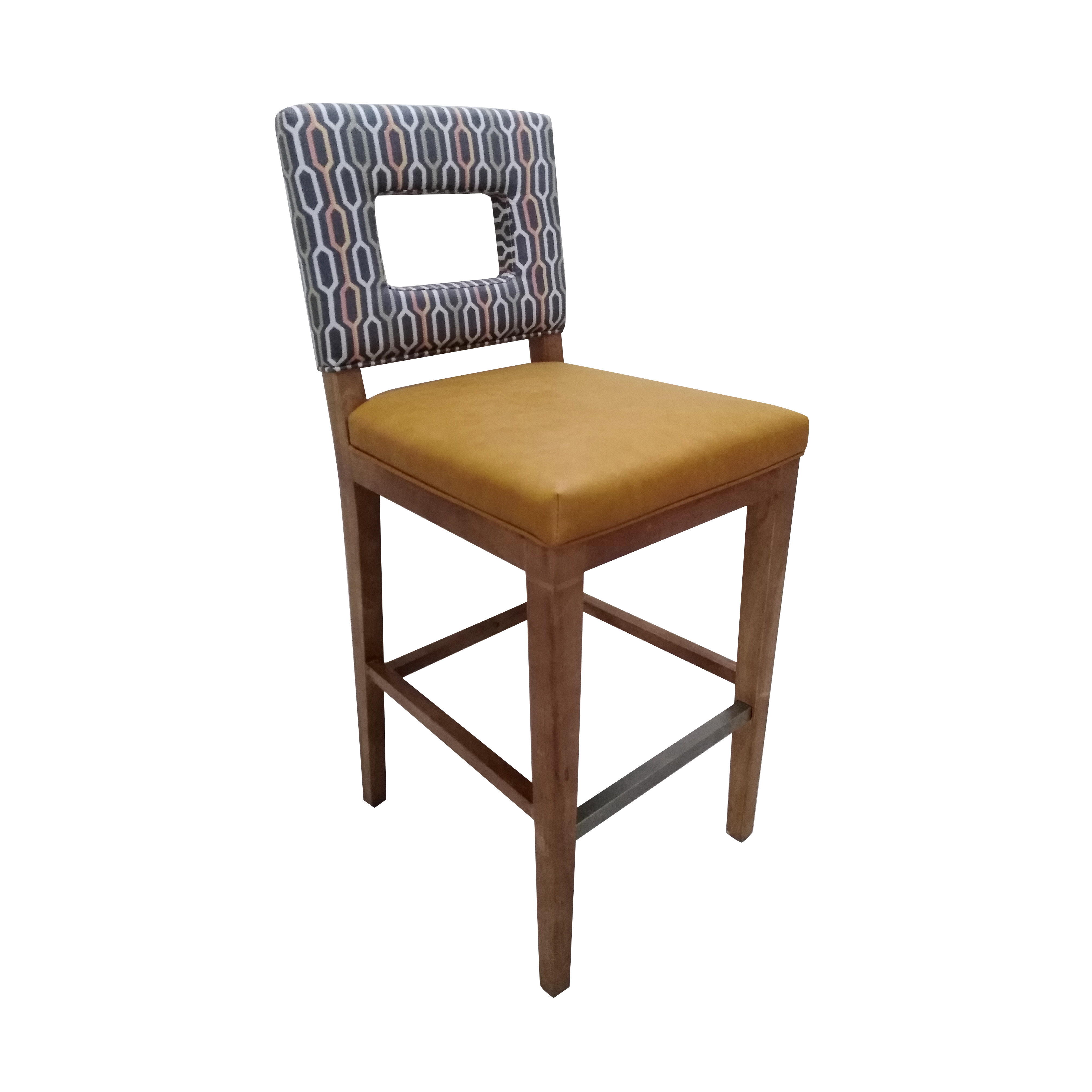 Modern Vintage Commercial Grade Restaurant Counter Height Chair Indoor Kitchen Furniture Hotel Leather Seat Bar Stool for Pub