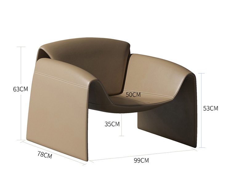 Factory Italian Style Accent Living Room Chair Creative Design Home Furniture Hotel Apartment Leather Leisure Crab Chair