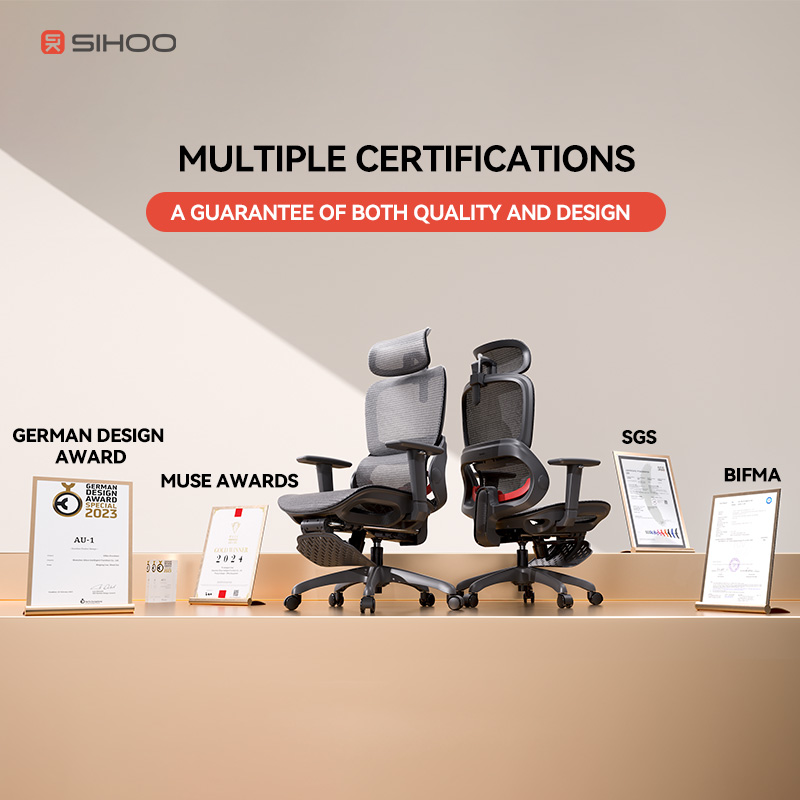 SIHOO B100 Modern Mesh Executive Office Chair Swivel Backrest Adjustable Wider Headrest 4D Armrest-Ergonomic For Hotels