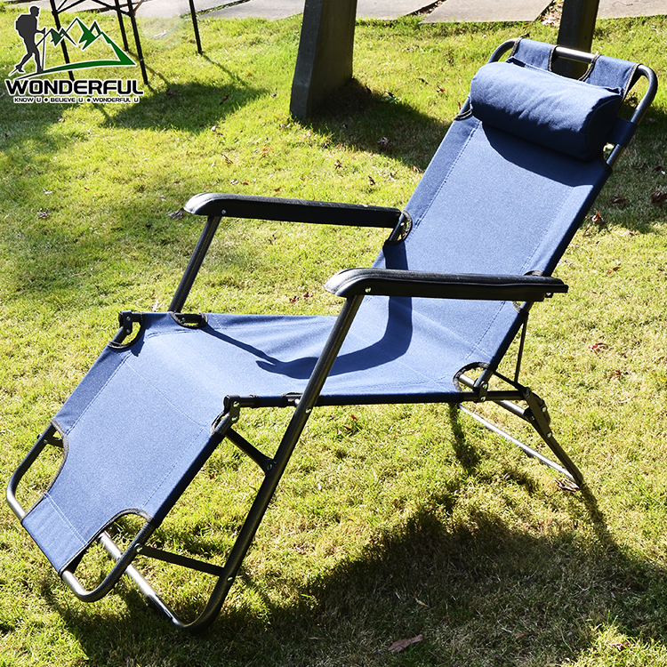 600D Oxford Cloth Iron OEM Reclining Camping Outside Adjustable Lounge Deck Sea Beach Cheap Ergonomic Folding Chair Height