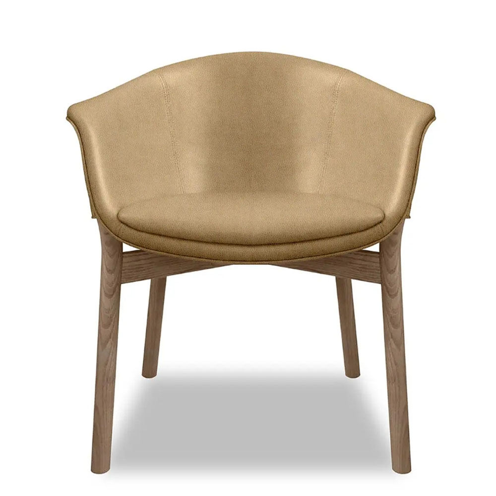 Light Khaki Fabric Armchair Hotel Restaurant Chair Warm Touch Ergonomic Support Solid Cone Shaped Legs Hospital Lounge Chair