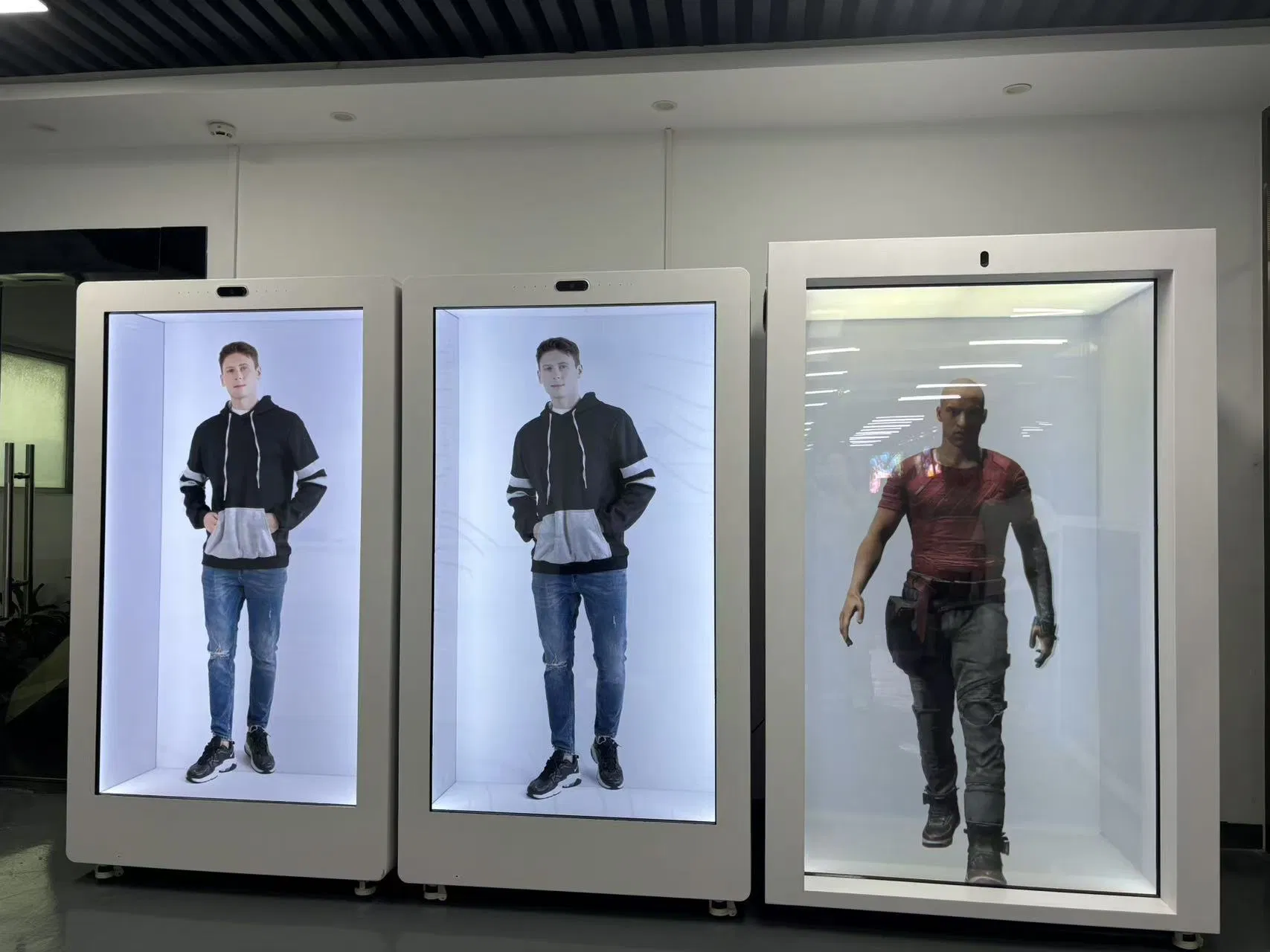 21.5 32 55 86 Inch Indoor 3D Holographic Display Cabinet Interactive Transparent Cabinet LCD Transparent Holobox