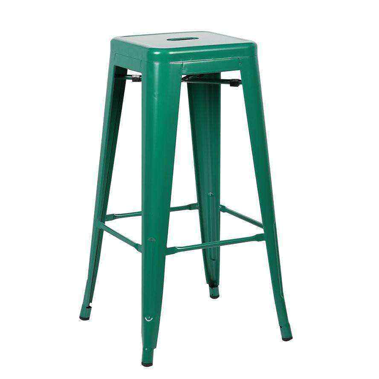 Vintage Traditional Style Counter Height Iron Stackable Bar Stools for Dining Living Room Hotel Use