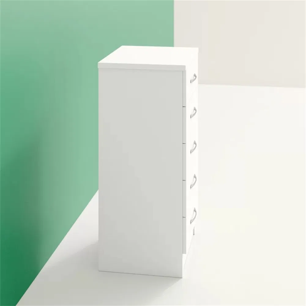 White Wooden Chest of Drawers Close up