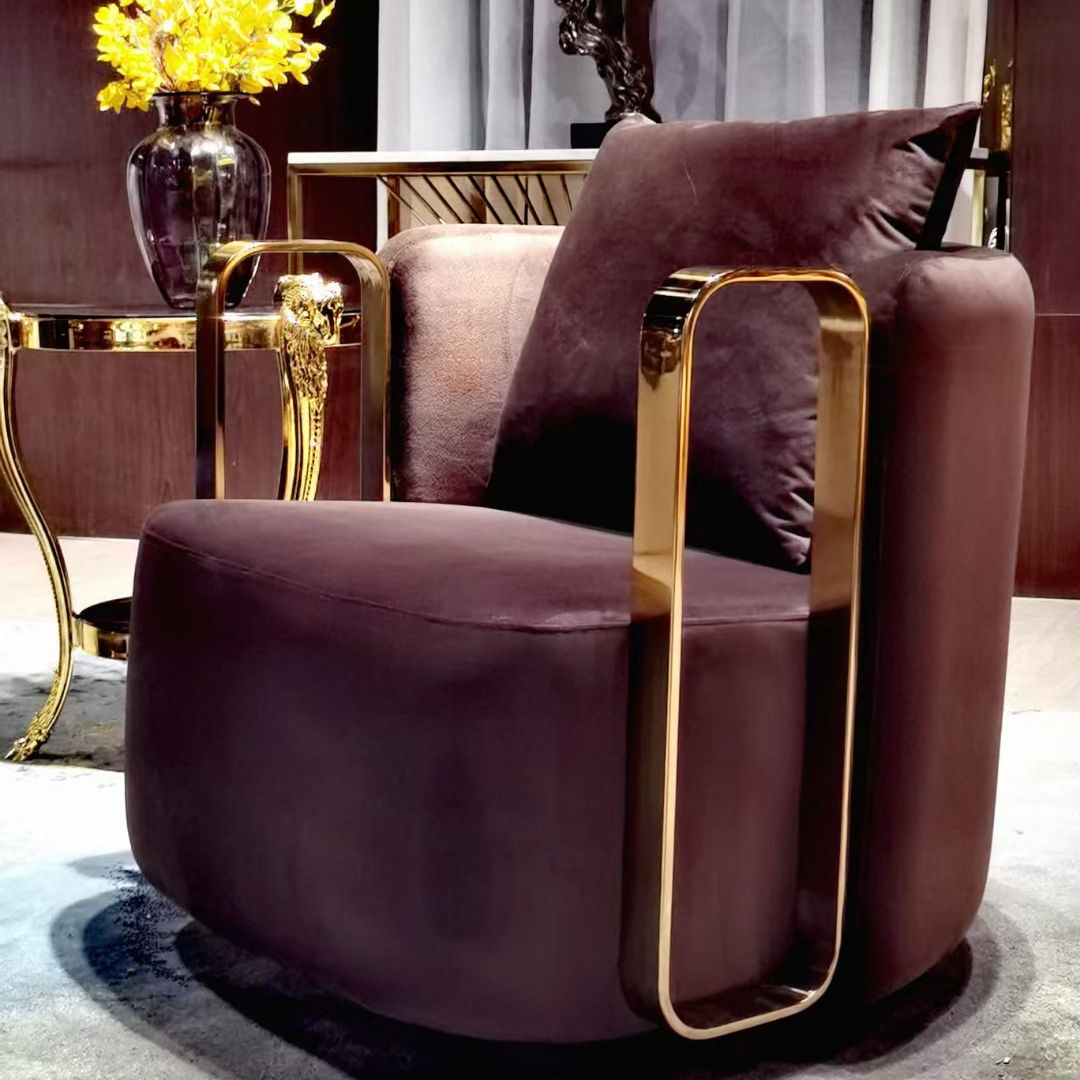 WSX4002 Nordic Single Sofa Chair Office Negotiation Lounge Chair Swivel Modern Accent Living Room Chair