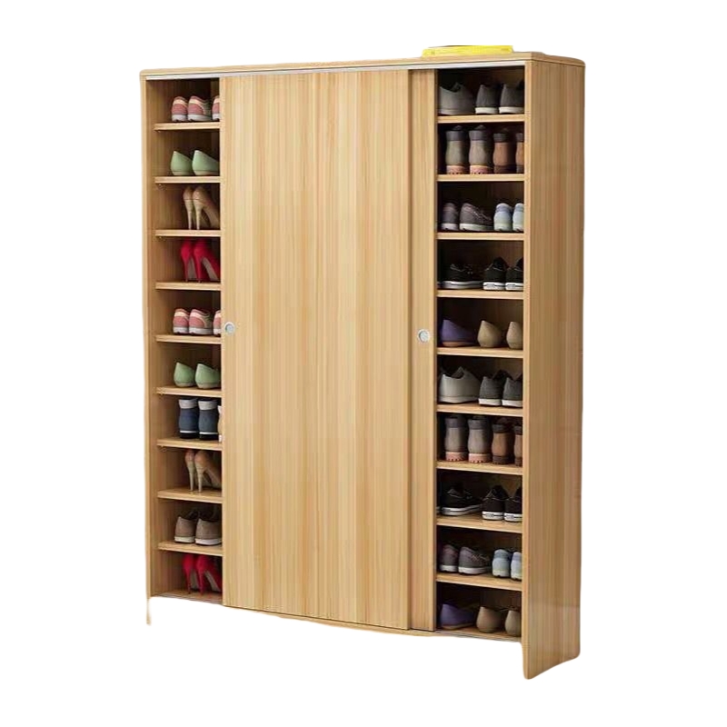 Contemporary High Quality Large Size Wooden Shoe Rack Sliding Door Durable Stylish Home Hotel/Apartment Furniture Shoe Cabinet