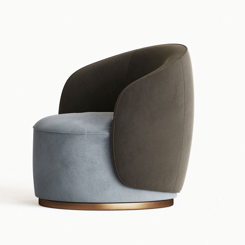 Modern Nordic Luxury Living Hotel Lounge Furniture Armchair Tub Chair Boucle Fabric Single Sofa Swivel Accent Chair